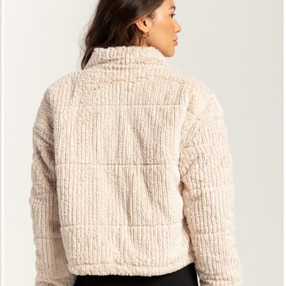 STOOSH by 26 International Women's Knit Textured Faux Fur Cord Puffer Jacket M - Picture 6 of 13